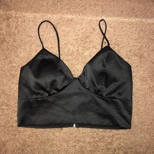 Charlotte Russe Black Spaghetti Strap Crop Top